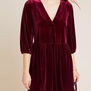 Amadi Anthropologie Amador Greta Velvet Tunic Dress
